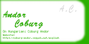 andor coburg business card